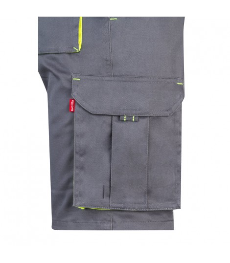 VL HEMERA Bermudas elasticas bicolor y multibolsillos 240 g m en algodon 46 EME 38 y poliester 16