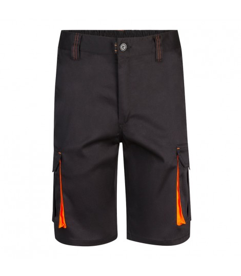 VL HEMERA Bermudas elasticas bicolor y multibolsillos 240 g m en algodon 46 EME 38 y poliester 16