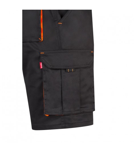 VL HEMERA Bermudas elasticas bicolor y multibolsillos 240 g m en algodon 46 EME 38 y poliester 16