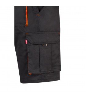 VL HEMERA Bermudas elasticas bicolor y multibolsillos 240 g m en algodon 46 EME 38 y poliester 16