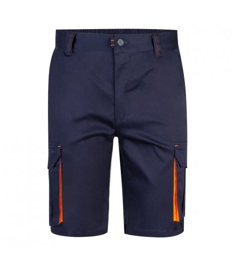 VL HEMERA Bermudas elasticas bicolor y multibolsillos 240 g m en algodon 46 EME 38 y poliester 16