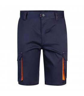 VL HEMERA Bermudas elasticas bicolor y multibolsillos 240 g m en algodon 46 EME 38 y poliester 16