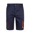 VL HEMERA Bermudas elasticas bicolor y multibolsillos 240 g m en algodon 46 EME 38 y poliester 16