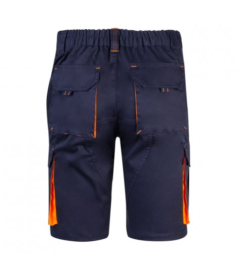 VL HEMERA Bermudas elasticas bicolor y multibolsillos 240 g m en algodon 46 EME 38 y poliester 16