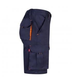 VL HEMERA Bermudas elasticas bicolor y multibolsillos 240 g m en algodon 46 EME 38 y poliester 16