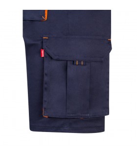 VL HEMERA Bermudas elasticas bicolor y multibolsillos 240 g m en algodon 46 EME 38 y poliester 16