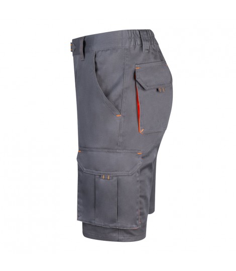 VL HEMERA Bermudas elasticas bicolor y multibolsillos 240 g m en algodon 46 EME 38 y poliester 16