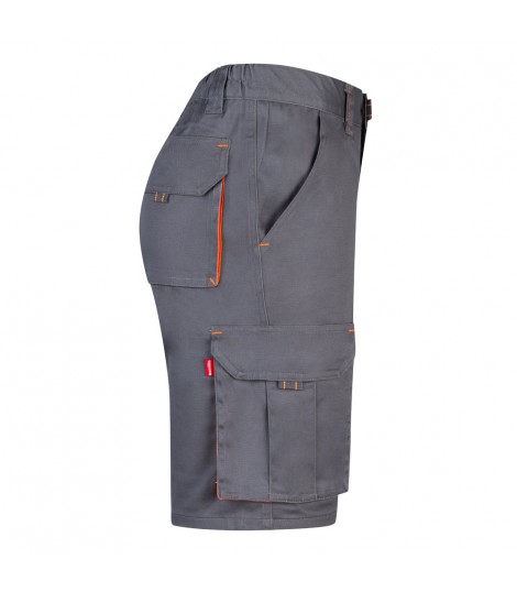 VL HEMERA Bermudas elasticas bicolor y multibolsillos 240 g m en algodon 46 EME 38 y poliester 16