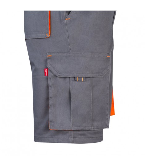 VL HEMERA Bermudas elasticas bicolor y multibolsillos 240 g m en algodon 46 EME 38 y poliester 16