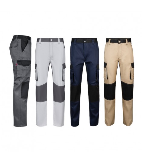 VL NJORD Pantalon de sarga multibolsillos bicolor 240 g m en algodon 35 y poliester 65