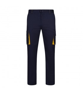 VL FIDES Pantalon elastico bicolor multibolsillos 240g m en algodon 46 EME 38 y poliester 16