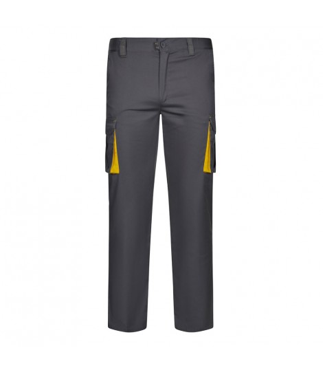 VL FIDES Pantalon elastico bicolor multibolsillos 240g m en algodon 46 EME 38 y poliester 16