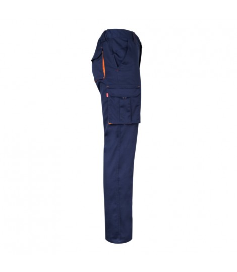 VL FIDES Pantalon elastico bicolor multibolsillos 240g m en algodon 46 EME 38 y poliester 16