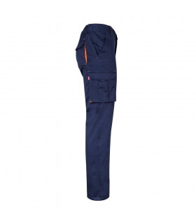 VL FIDES Pantalon elastico bicolor multibolsillos 240g m en algodon 46 EME 38 y poliester 16
