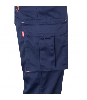 VL FIDES Pantalon elastico bicolor multibolsillos 240g m en algodon 46 EME 38 y poliester 16