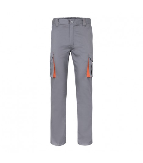 VL FIDES Pantalon elastico bicolor multibolsillos 240g m en algodon 46 EME 38 y poliester 16