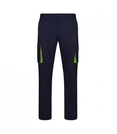 VL FIDES Pantalon elastico bicolor multibolsillos 240g m en algodon 46 EME 38 y poliester 16