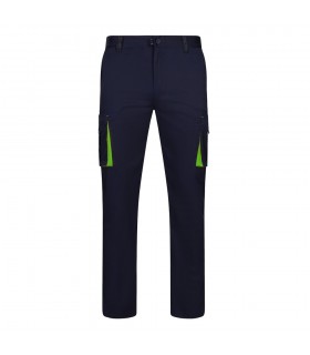 VL FIDES Pantalon elastico bicolor multibolsillos 240g m en algodon 46 EME 38 y poliester 16
