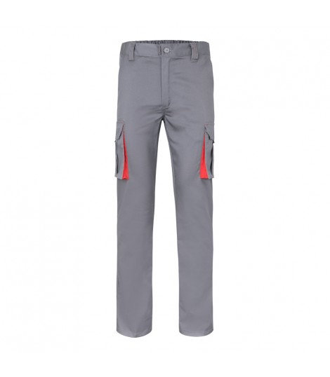 VL FIDES Pantalon elastico bicolor multibolsillos 240g m en algodon 46 EME 38 y poliester 16