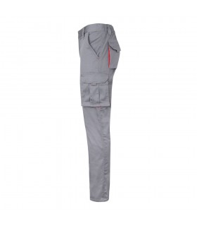 VL FIDES Pantalon elastico bicolor multibolsillos 240g m en algodon 46 EME 38 y poliester 16