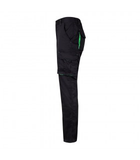 VL FIDES Pantalon elastico bicolor multibolsillos 240g m en algodon 46 EME 38 y poliester 16