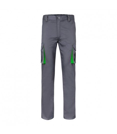 VL FIDES Pantalon elastico bicolor multibolsillos 240g m en algodon 46 EME 38 y poliester 16