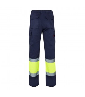 VL ATHENA Pantalon de sarga bicolor 210 g m forrado multibolsillos en algodon 20 y poliester 80 