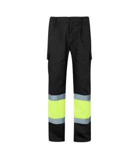 VL ATHENA Pantalon de sarga bicolor 210 g m forrado multibolsillos en algodon 20 y poliester 80 