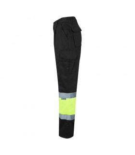VL ATHENA Pantalon de sarga bicolor 210 g m forrado multibolsillos en algodon 20 y poliester 80 
