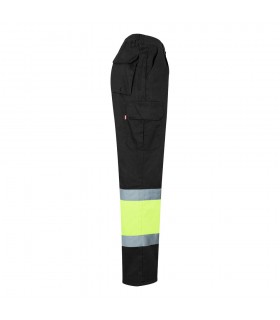 VL ATHENA Pantalon de sarga bicolor 210 g m forrado multibolsillos en algodon 20 y poliester 80 