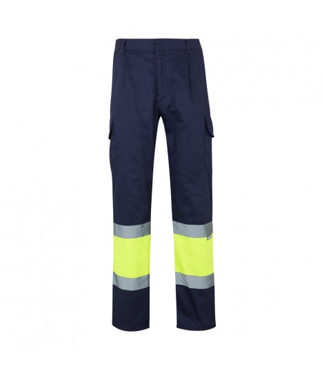 VL ATHENA Pantalon de sarga bicolor 210 g m forrado multibolsillos en algodon 20 y poliester 80 