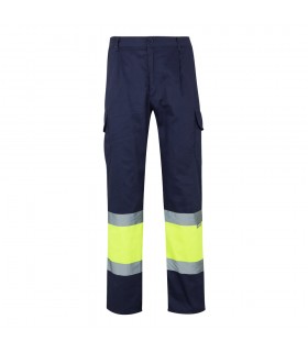 VL ATHENA Pantalon de sarga bicolor 210 g m forrado multibolsillos en algodon 20 y poliester 80 