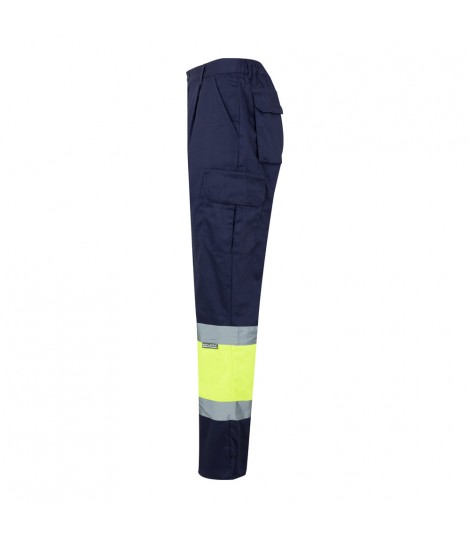 VL ATHENA Pantalon de sarga bicolor 210 g m forrado multibolsillos en algodon 20 y poliester 80 