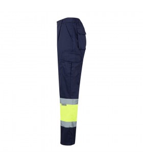 VL ATHENA Pantalon de sarga bicolor 210 g m forrado multibolsillos en algodon 20 y poliester 80 