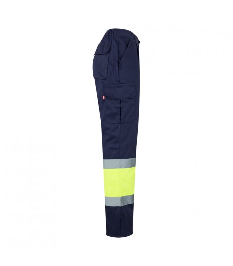 VL ATHENA Pantalon de sarga bicolor 210 g m forrado multibolsillos en algodon 20 y poliester 80 