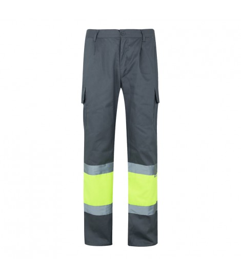 VL ATHENA Pantalon de sarga bicolor 210 g m forrado multibolsillos en algodon 20 y poliester 80 