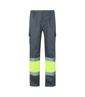VL ATHENA Pantalon de sarga bicolor 210 g m forrado multibolsillos en algodon 20 y poliester 80 