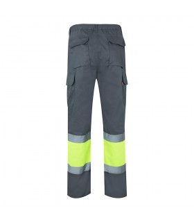 VL ATHENA Pantalon de sarga bicolor 210 g m forrado multibolsillos en algodon 20 y poliester 80 