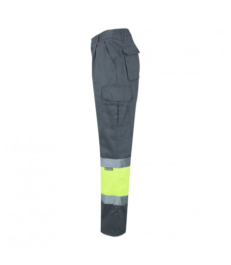 VL ATHENA Pantalon de sarga bicolor 210 g m forrado multibolsillos en algodon 20 y poliester 80 