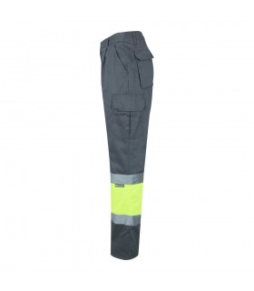 VL ATHENA Pantalon de sarga bicolor 210 g m forrado multibolsillos en algodon 20 y poliester 80 