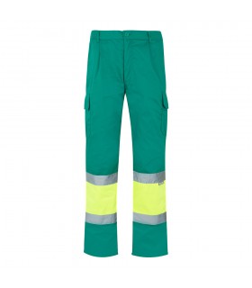 VL ATHENA Pantalon de sarga bicolor 210 g m forrado multibolsillos en algodon 20 y poliester 80 