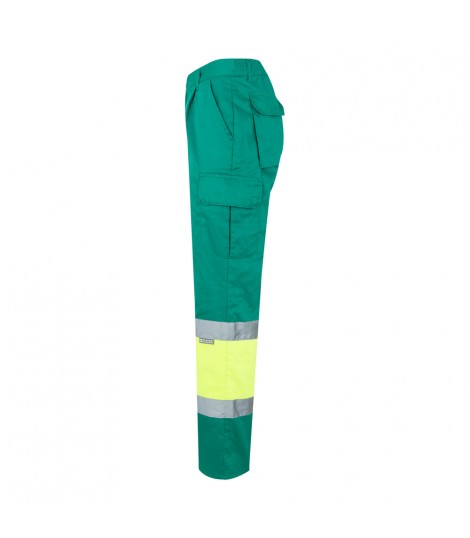 VL ATHENA Pantalon de sarga bicolor 210 g m forrado multibolsillos en algodon 20 y poliester 80 
