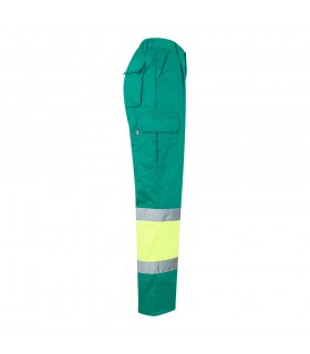 VL ATHENA Pantalon de sarga bicolor 210 g m forrado multibolsillos en algodon 20 y poliester 80 