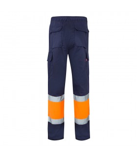 VL ATHENA Pantalon de sarga bicolor 210 g m forrado multibolsillos en algodon 20 y poliester 80 