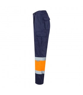 VL ATHENA Pantalon de sarga bicolor 210 g m forrado multibolsillos en algodon 20 y poliester 80 