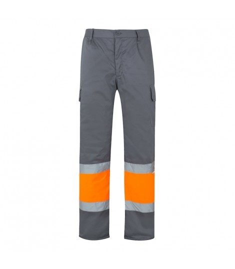 VL ATHENA Pantalon de sarga bicolor 210 g m forrado multibolsillos en algodon 20 y poliester 80 