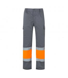 VL ATHENA Pantalon de sarga bicolor 210 g m forrado multibolsillos en algodon 20 y poliester 80 