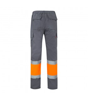 VL ATHENA Pantalon de sarga bicolor 210 g m forrado multibolsillos en algodon 20 y poliester 80 