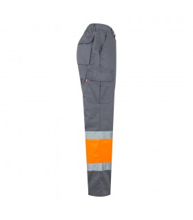 VL ATHENA Pantalon de sarga bicolor 210 g m forrado multibolsillos en algodon 20 y poliester 80 