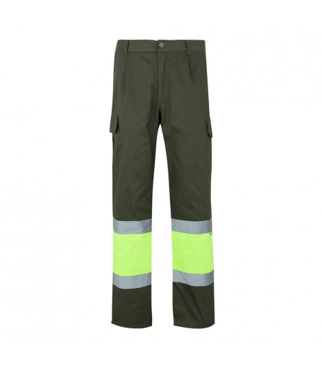 VL ATHENA Pantalon de sarga bicolor 210 g m forrado multibolsillos en algodon 20 y poliester 80 